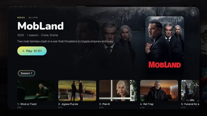 Series page with seasons and episodes