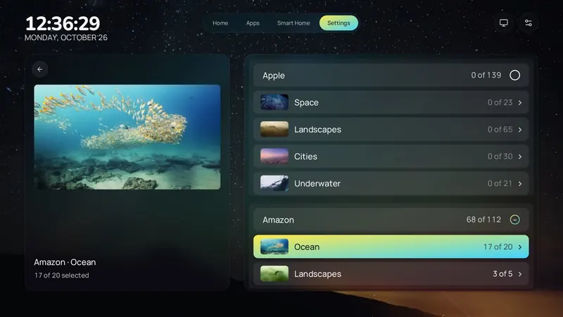 Wallpaper settings: sources and collections