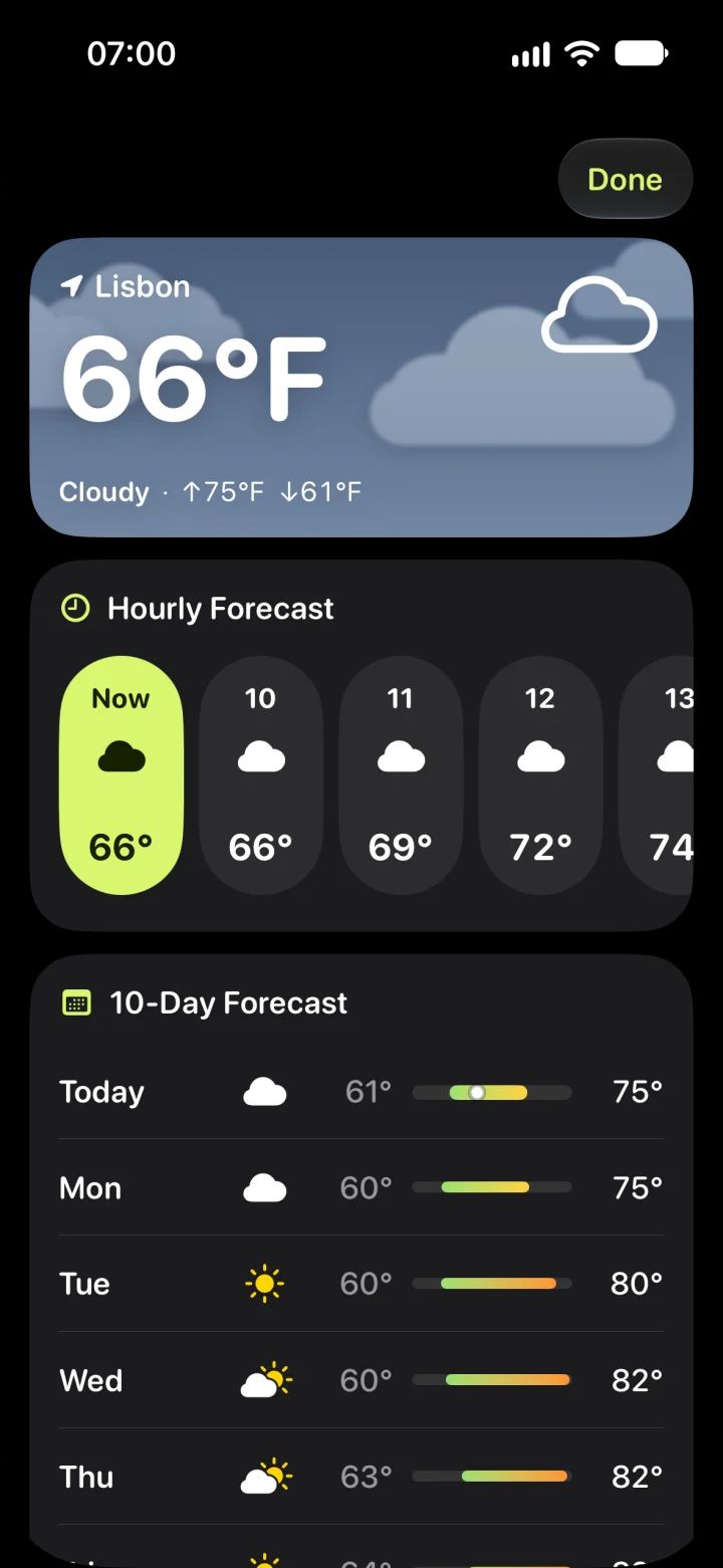 Morning weather detail