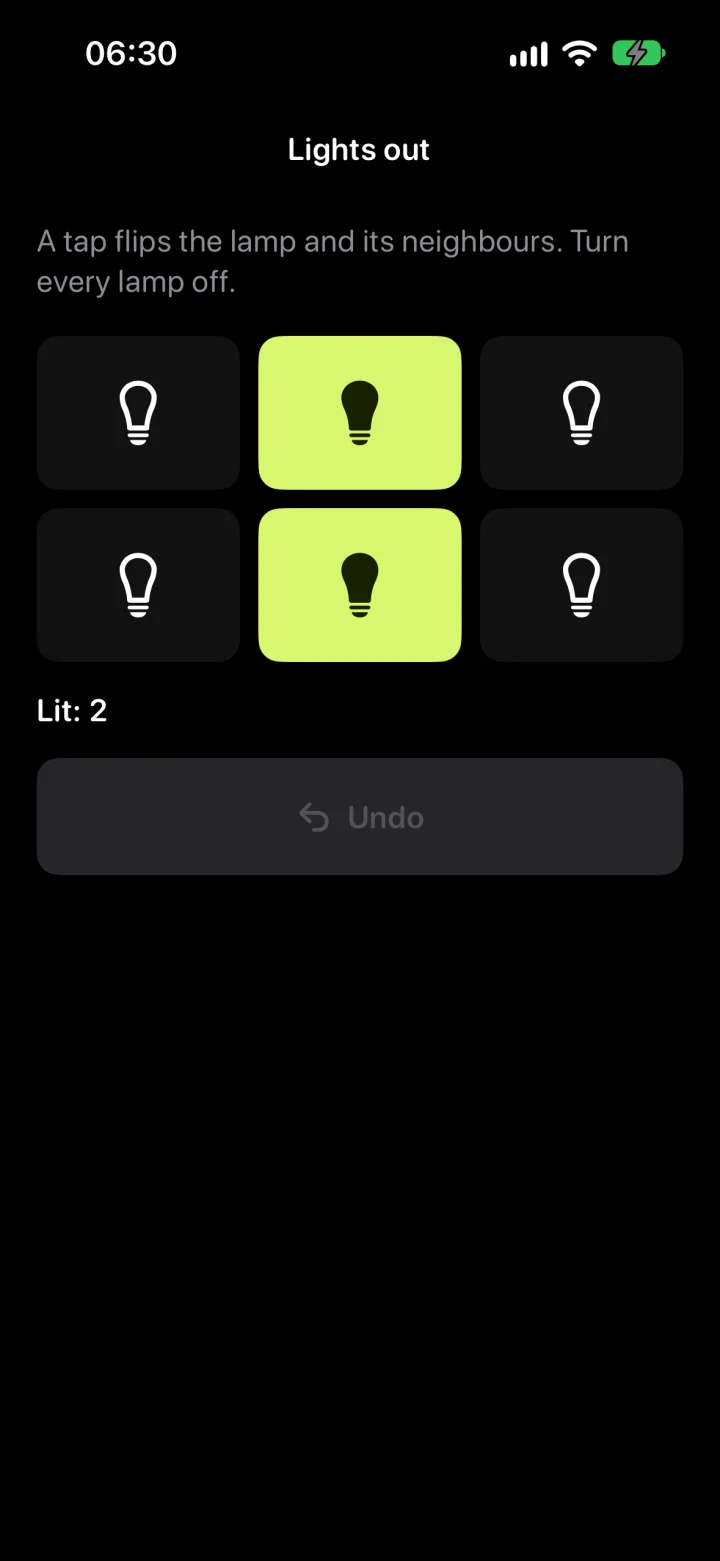 Lights out mission screen