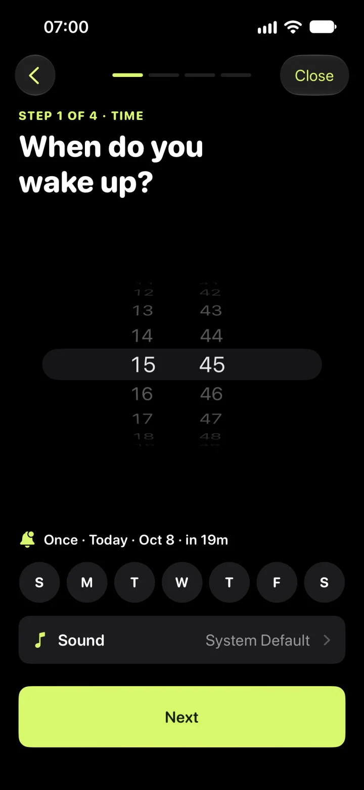 Step 1 · Time