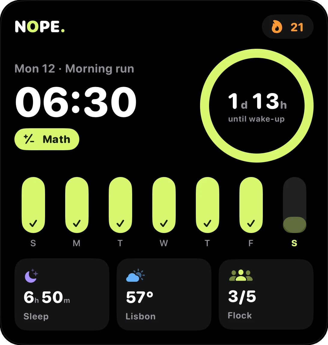 Large morning widget