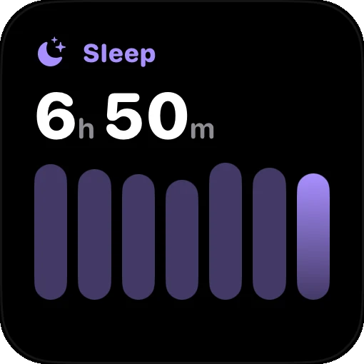 Sleep widget: 6 h 50 m