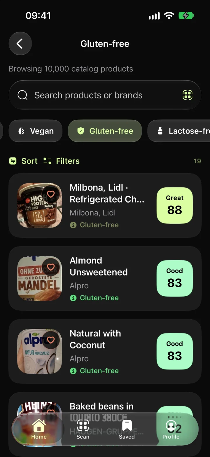 Gluten-free goal with matching catalog products